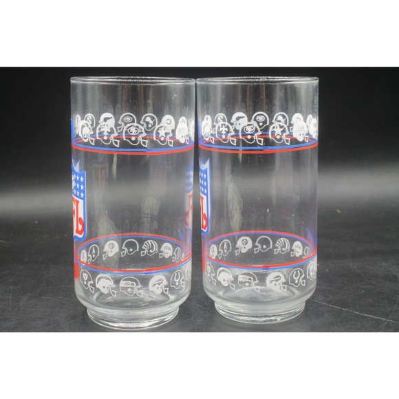 Set Of 2 Mobil Gas NFL Football Teams Drinking Glasses - Picture 6 of 10